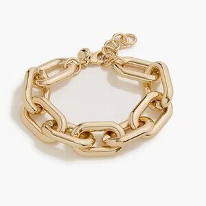NWT - J. Crew Metallic Gold Link Chain Bracelet - 7 inches long with extender